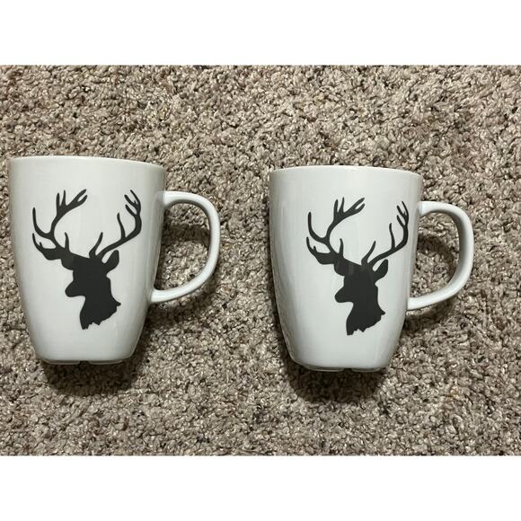 (2) Buck Deer Coffee Mug Set Hunter Lodge Cabin - Picture 1 of 4
